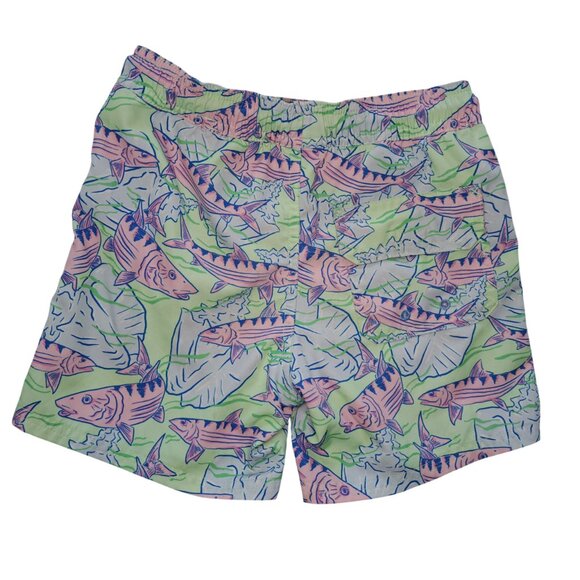 Vineyard Vines Green Blue Pink Fish Print Swim Trunks Bathing Suit Size 6 - Picture 2 of 3